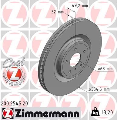 Otto Zimmermann 200.2545.20 Brake disc 200254520 200254520 Otto Zimmermann Brake disc