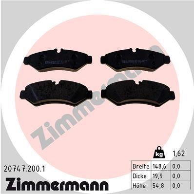 Otto Zimmermann 20747.200.1 Brake Pad Set, disc brake 207472001