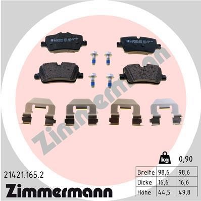 Otto Zimmermann 21421.165.2 Brake Pad Set, disc brake 214211652
