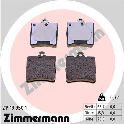 Otto Zimmermann 21919.950.1 Brake Pad Set, disc brake 219199501