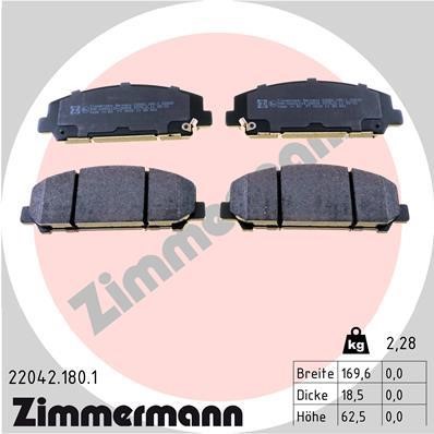 Otto Zimmermann 22042.180.1 Brake Pad Set, disc brake 220421801