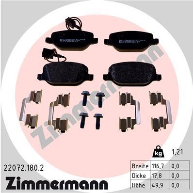 Otto Zimmermann 22072.180.2 Brake Pad Set, disc brake 220721802