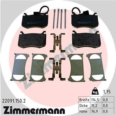 Otto Zimmermann 22091.150.2 Brake Pad Set, disc brake 220911502