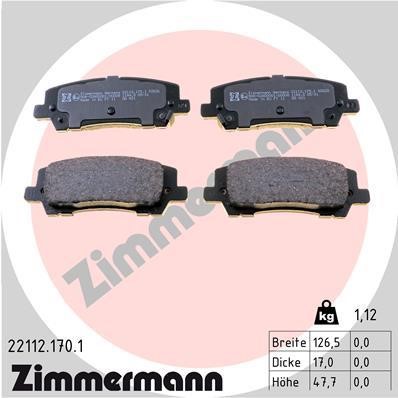 Otto Zimmermann 22112.170.1 Brake Pad Set, disc brake 221121701