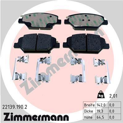Otto Zimmermann 22139.190.2 Brake Pad Set, disc brake 221391902