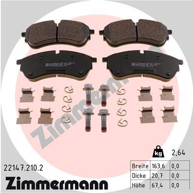 Otto Zimmermann 22147.210.2 Brake Pad Set, disc brake 221472102