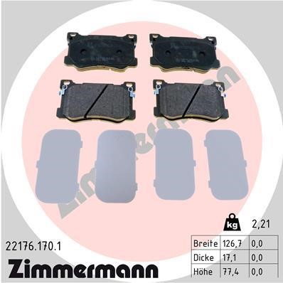 Otto Zimmermann 22176.170.1 Brake Pad Set, disc brake 221761701
