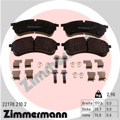 Otto Zimmermann 22178.210.2 Brake Pad Set, disc brake 221782102