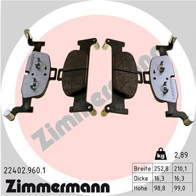 Otto Zimmermann 22402.960.1 Brake Pad Set, disc brake 224029601