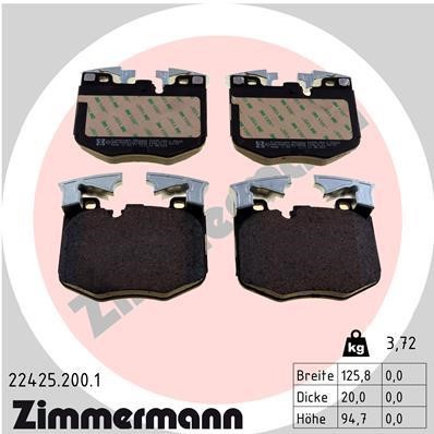 Otto Zimmermann 22425.200.1 Brake Pad Set, disc brake 224252001