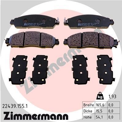 Otto Zimmermann 22439.155.1 Brake Pad Set, disc brake 224391551
