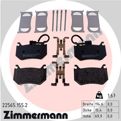 Otto Zimmermann 22565.155.2 Brake Pad Set, disc brake 225651552