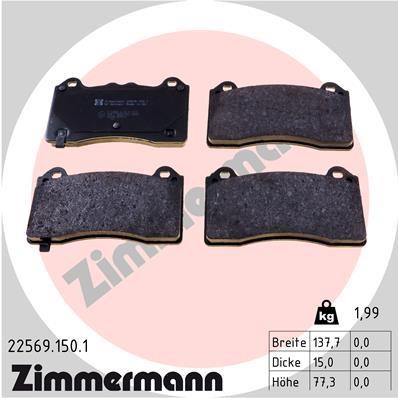 Otto Zimmermann 22569.150.1 Brake Pad Set, disc brake 225691501