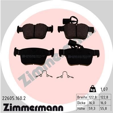 Otto Zimmermann 22605.160.2 Brake Pad Set, disc brake 226051602