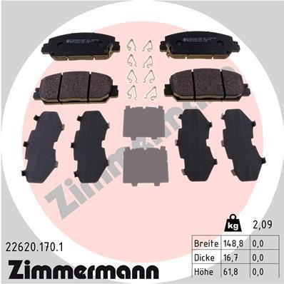 Otto Zimmermann 22620.170.1 Brake Pad Set, disc brake 226201701