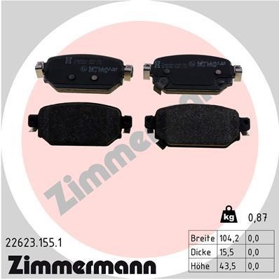 Otto Zimmermann 22623.155.1 Brake Pad Set, disc brake 226231551