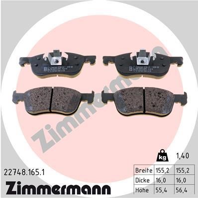 Otto Zimmermann 22748.165.1 Brake Pad Set, disc brake 227481651