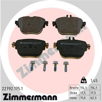 Otto Zimmermann 22792.175.1 Brake Pad Set, disc brake 227921751