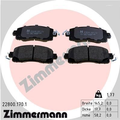 Otto Zimmermann 22800.170.1 Brake Pad Set, disc brake 228001701