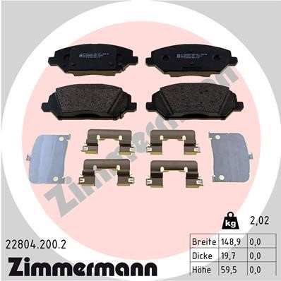 Otto Zimmermann 22804.200.2 Brake Pad Set, disc brake 228042002