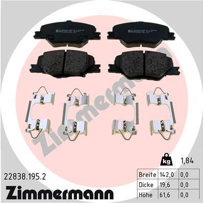 Otto Zimmermann 22838.195.2 Brake Pad Set, disc brake 228381952