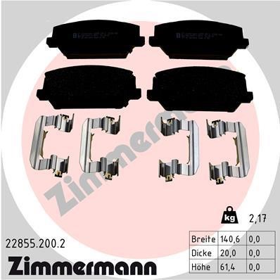 Otto Zimmermann 22855.200.2 Brake Pad Set, disc brake 228552002