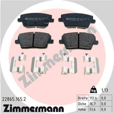 Otto Zimmermann 22865.165.2 Brake Pad Set, disc brake 228651652