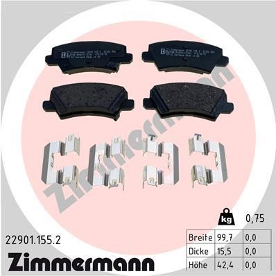 Otto Zimmermann 22901.155.2 Brake Pad Set, disc brake 229011552