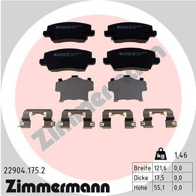 Otto Zimmermann 22904.175.2 Brake Pad Set, disc brake 229041752