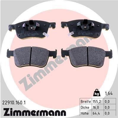 Otto Zimmermann 22910.160.1 Brake Pad Set, disc brake 229101601