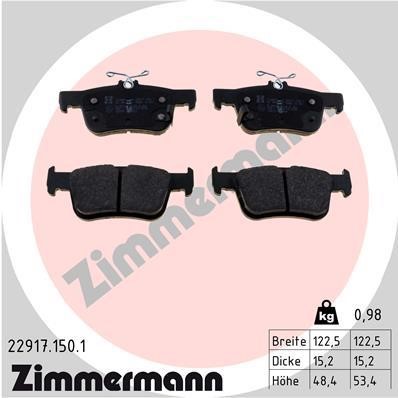 Otto Zimmermann 22917.150.1 Brake Pad Set, disc brake 229171501
