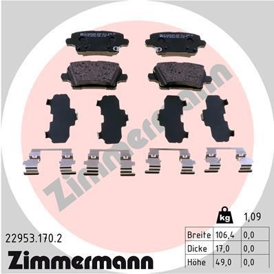 Otto Zimmermann 22953.170.2 Brake Pad Set, disc brake 229531702