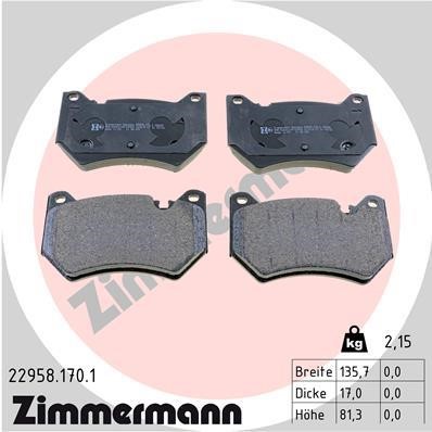 Otto Zimmermann 22958.170.1 Brake Pad Set, disc brake 229581701
