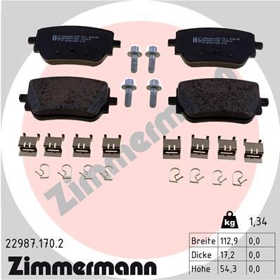 Otto Zimmermann 22987.170.2 Brake Pad Set, disc brake 229871702