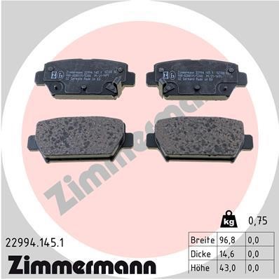 Otto Zimmermann 22994.145.1 Brake Pad Set, disc brake 229941451