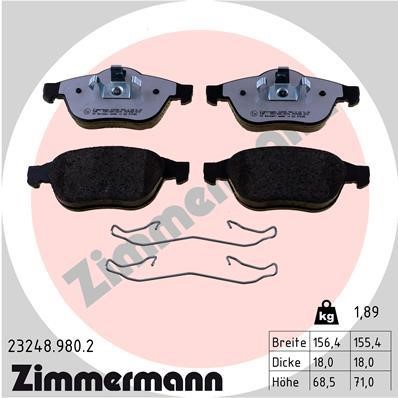 Otto Zimmermann 23248.980.2 Brake Pad Set, disc brake 232489802