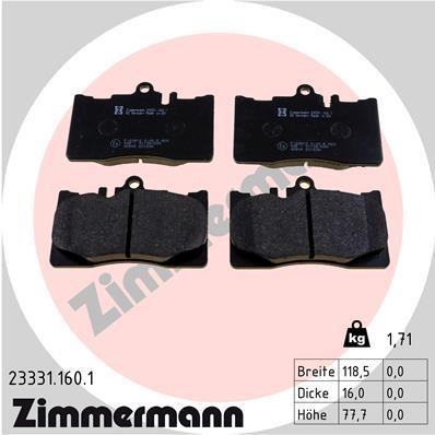 Otto Zimmermann 23331.160.1 Brake Pad Set, disc brake 233311601