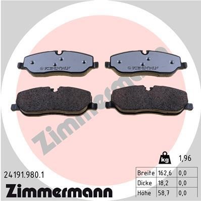 Otto Zimmermann 24191.980.1 Brake Pad Set, disc brake 241919801