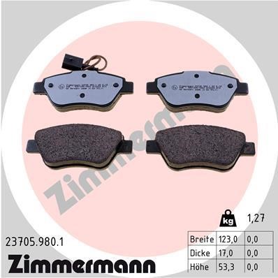 Otto Zimmermann 23705.980.1 Brake Pad Set, disc brake 237059801