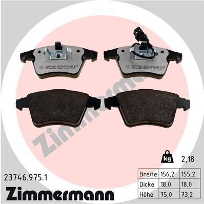 Otto Zimmermann 23746.975.1 Brake Pad Set, disc brake 237469751