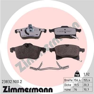 Otto Zimmermann 23832.900.2 Brake Pad Set, disc brake 238329002
