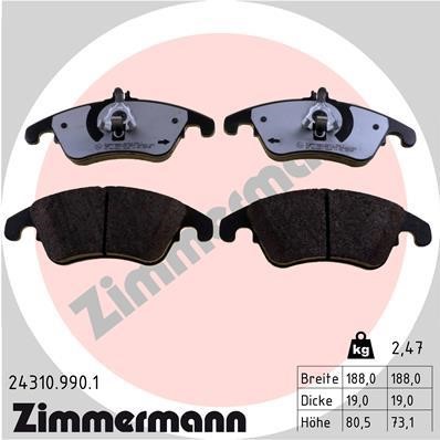 Otto Zimmermann 24310.990.1 Brake Pad Set, disc brake 243109901