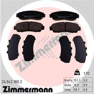 Otto Zimmermann 24342.180.2 Brake Pad Set, disc brake 243421802