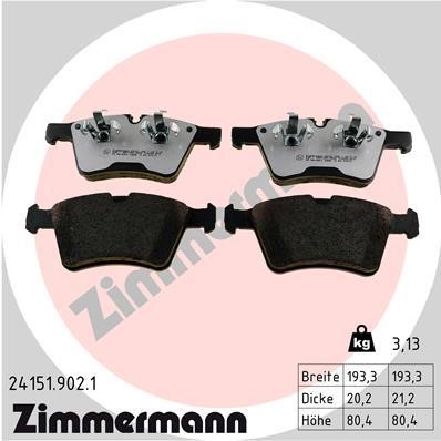 Otto Zimmermann 24151.902.1 Brake Pad Set, disc brake 241519021