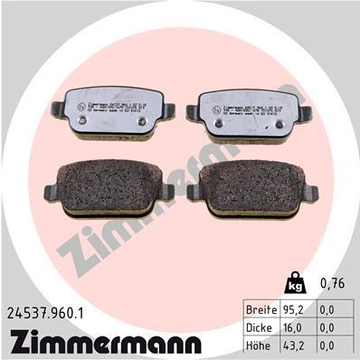 Otto Zimmermann 24537.960.1 Brake Pad Set, disc brake 245379601