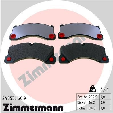 Otto Zimmermann 24553.160.9 Brake Pad Set, disc brake 245531609