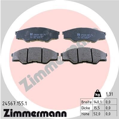 Otto Zimmermann 24567.155.1 Brake Pad Set, disc brake 245671551