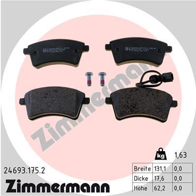 Otto Zimmermann 24693.175.2 Brake Pad Set, disc brake 246931752
