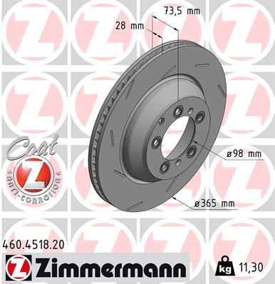Otto Zimmermann 460.4518.20 Disc brake rear left ventilated 460451820