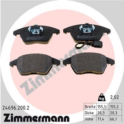 Otto Zimmermann 24696.200.2 Brake Pad Set, disc brake 246962002